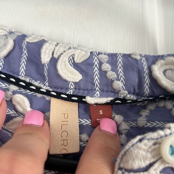 Anthropologie Pilcro The Whitney Trapeze Embroidered Blouse Size S NEW New - Picture 4 of 8